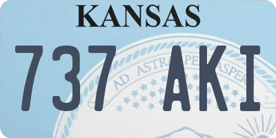 KS license plate 737AKI
