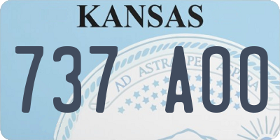 KS license plate 737AOO