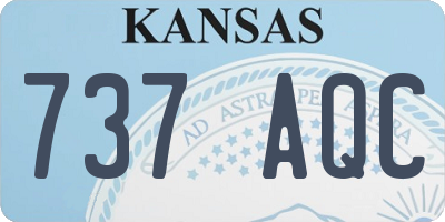 KS license plate 737AQC