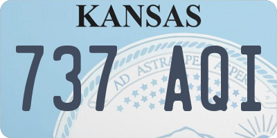 KS license plate 737AQI