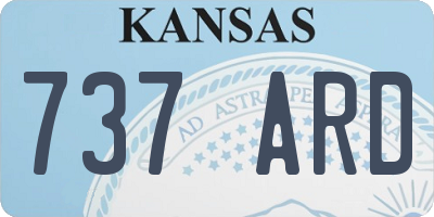 KS license plate 737ARD