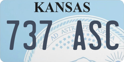 KS license plate 737ASC