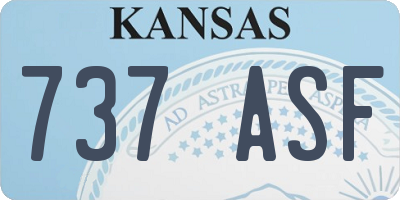 KS license plate 737ASF