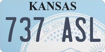 KS license plate 737ASL