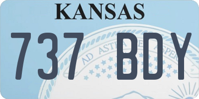KS license plate 737BDY