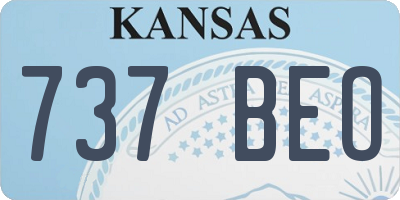 KS license plate 737BEO