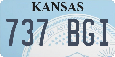 KS license plate 737BGI
