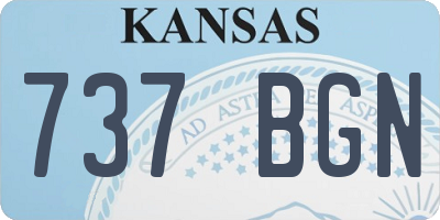 KS license plate 737BGN