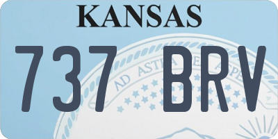 KS license plate 737BRV