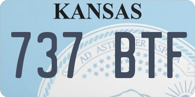 KS license plate 737BTF
