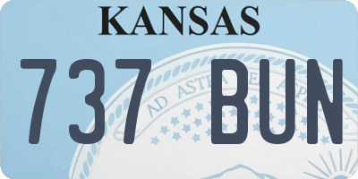 KS license plate 737BUN
