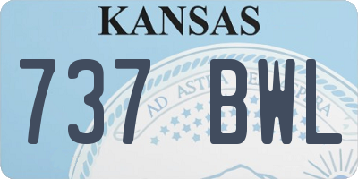KS license plate 737BWL