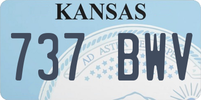 KS license plate 737BWV