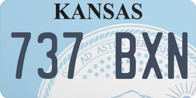 KS license plate 737BXN