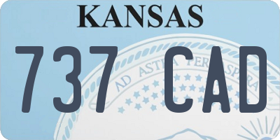 KS license plate 737CAD