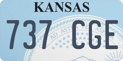 KS license plate 737CGE