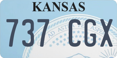 KS license plate 737CGX
