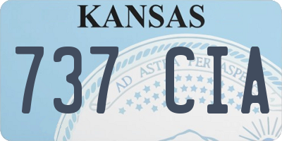 KS license plate 737CIA