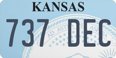 KS license plate 737DEC