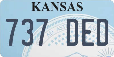 KS license plate 737DED