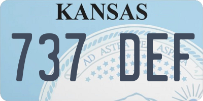 KS license plate 737DEF