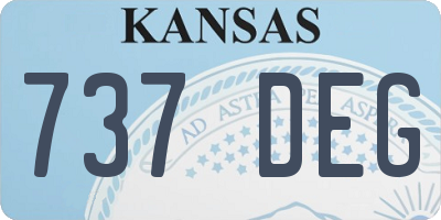 KS license plate 737DEG
