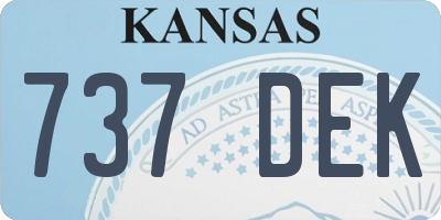 KS license plate 737DEK