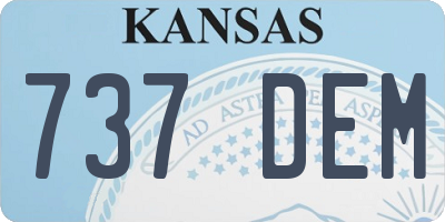 KS license plate 737DEM