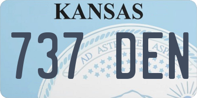 KS license plate 737DEN