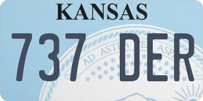 KS license plate 737DER