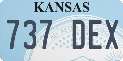 KS license plate 737DEX