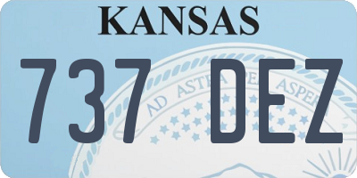 KS license plate 737DEZ