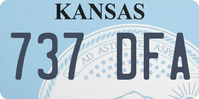 KS license plate 737DFA