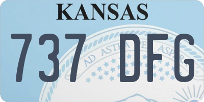 KS license plate 737DFG