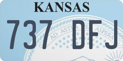 KS license plate 737DFJ