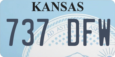 KS license plate 737DFW