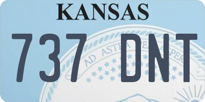 KS license plate 737DNT