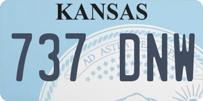 KS license plate 737DNW