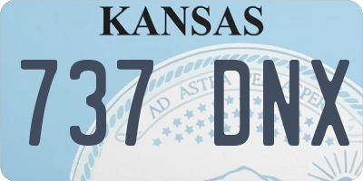KS license plate 737DNX