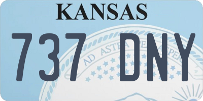 KS license plate 737DNY