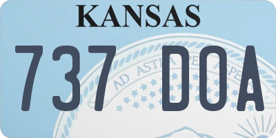 KS license plate 737DOA