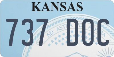 KS license plate 737DOC