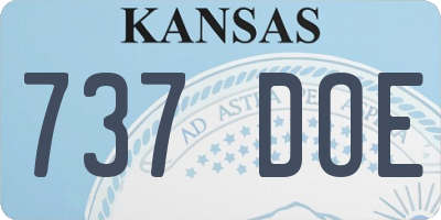 KS license plate 737DOE