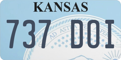 KS license plate 737DOI