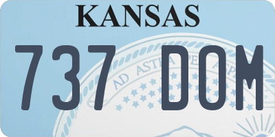 KS license plate 737DOM