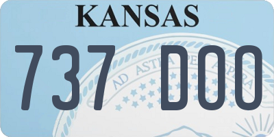 KS license plate 737DOO