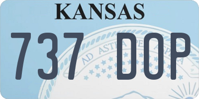 KS license plate 737DOP