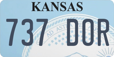 KS license plate 737DOR