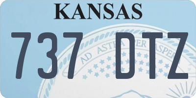 KS license plate 737DTZ
