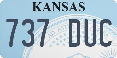 KS license plate 737DUC